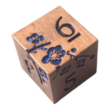 Würfel Stube Kupfer Metallwürfel mit blauen Magnolien Blüten W6