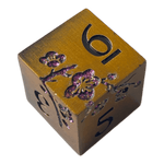 Würfel Stube Kupfer Metallwürfel mit lila Magnolien Blüten W6