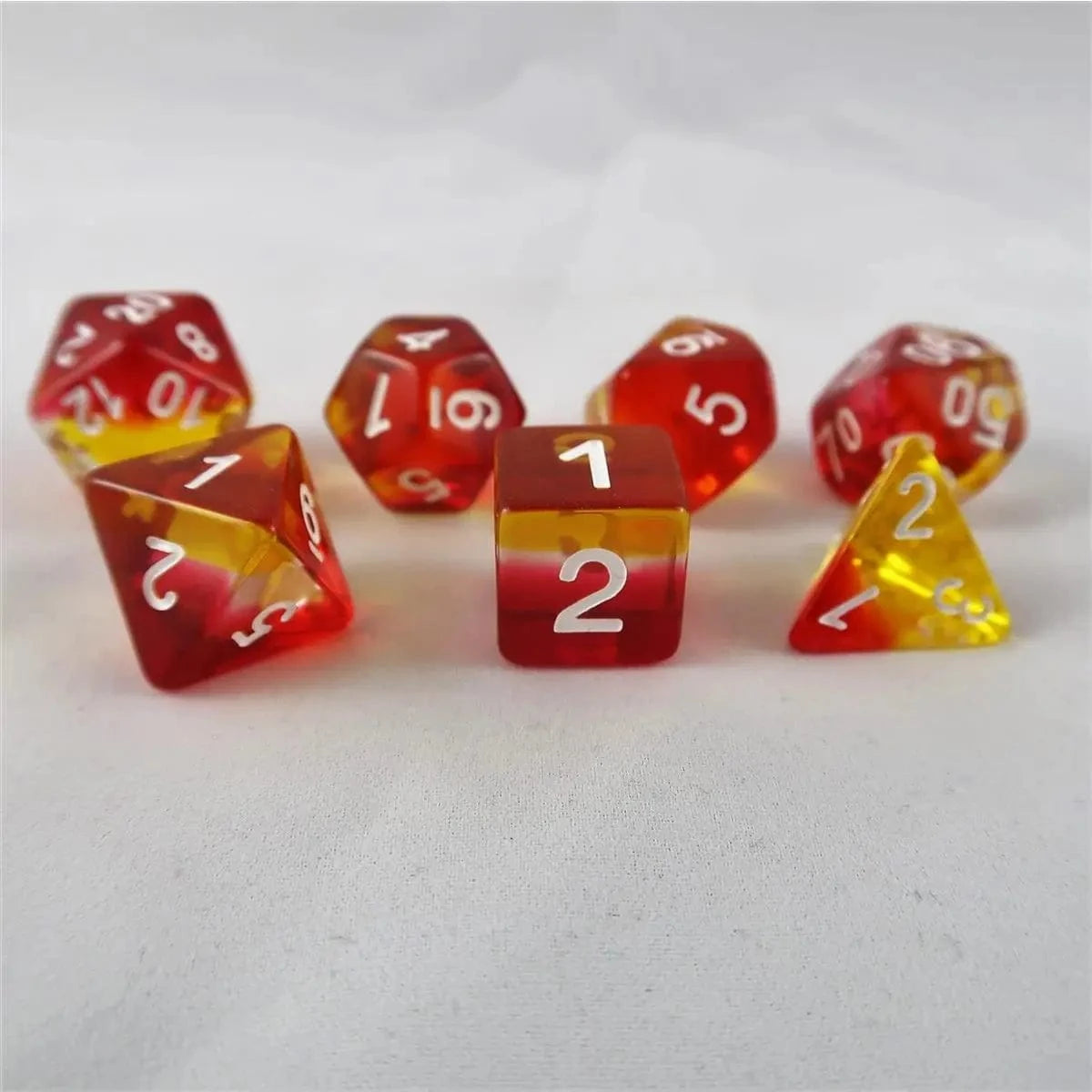 Würfel Stube Layer dice transparent rot/klar/gelb Set