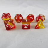 Würfel Stube Layer dice transparent rot/klar/gelb Set