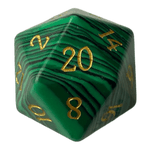 Waerfel Stube Malachit Edelsteinwürfel Grün/Schwarz W20