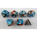 Waerfel Stube Marmoriert blau-kupfer/weiß