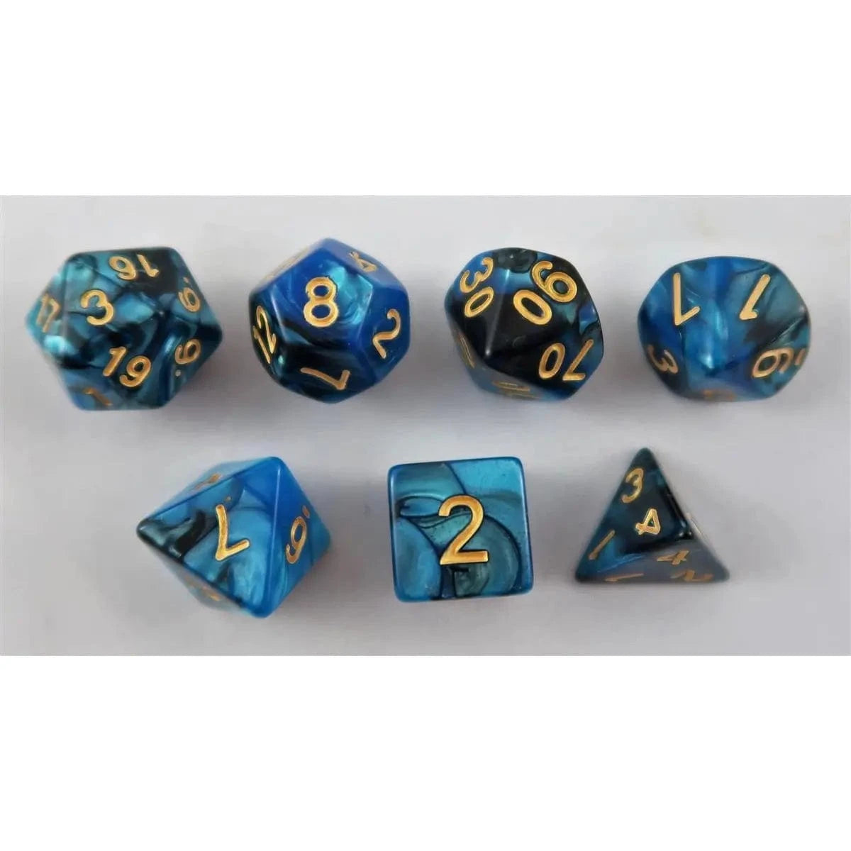Waerfel Stube Marmoriert blau-schwarz/gold