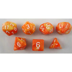Marmoriert gelb-orange/weiß