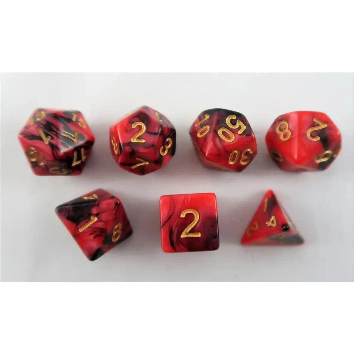 Waerfel Stube Marmoriert rot-schwarz/gold