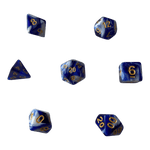 Würfel Stube Marmorierte Würfel Blau-Weiß mit goldenen Zahlen