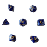 Würfel Stube Marmorierte Würfel Blau-Weiß mit goldenen Zahlen