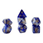 Würfel Stube Marmorierte Würfel Blau-Weiß mit goldenen Zahlen