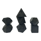 Matt-Schwarzer Obsidian Edelsteinwürfel Set