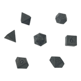 Matt-Schwarzer Obsidian Edelsteinwürfel Set