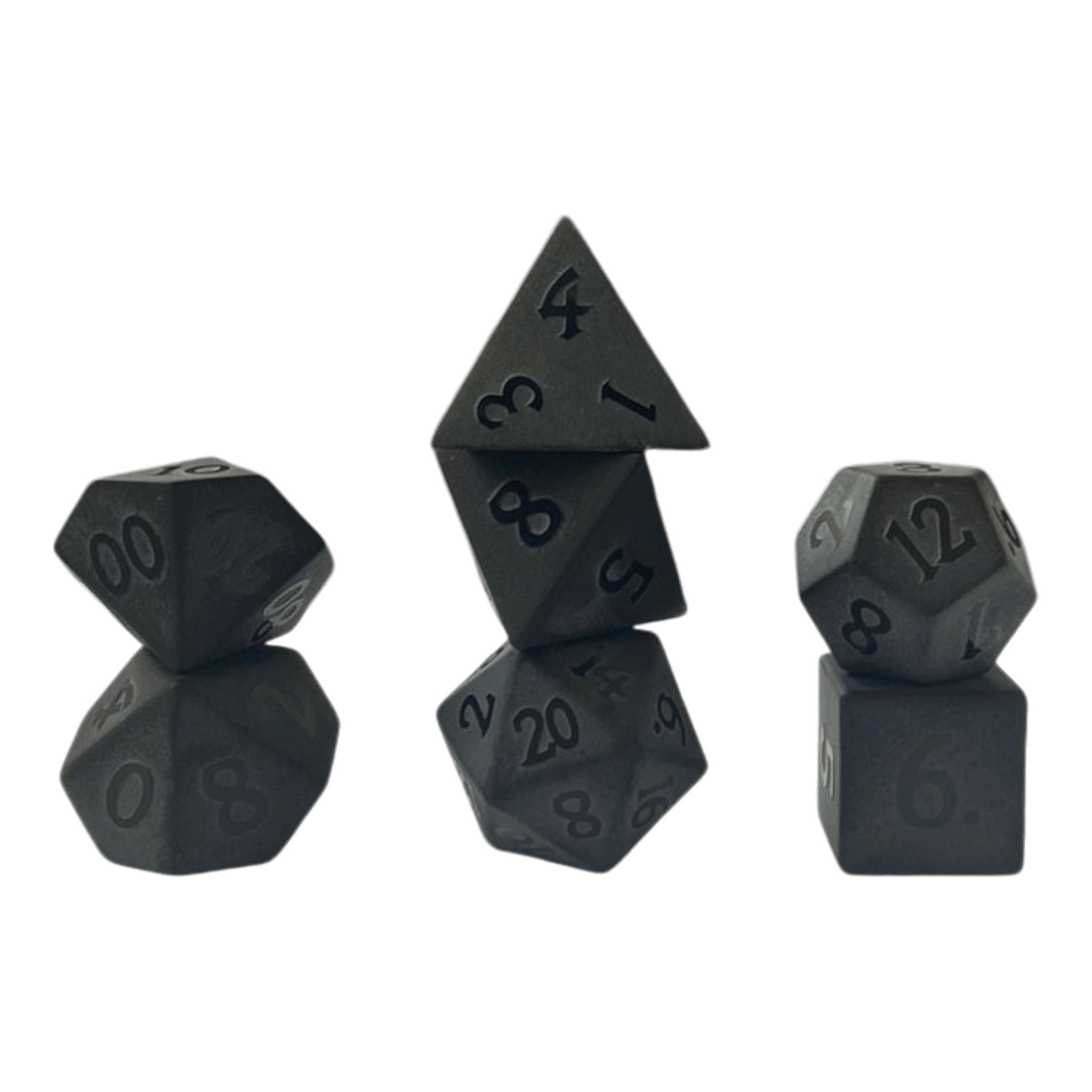 Waerfel Stube Matt-Schwarzer Obsidian Edelsteinwürfel Set