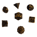 Würfel Stube Metallwürfel mit fliegenden Drachen - Gold  - 18mm Set