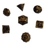 Würfel Stube Metallwürfel mit fliegenden Drachen - Gold  - 18mm Set