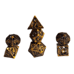 Würfel Stube Metallwürfel mit fliegenden Drachen - Gold  - 18mm Set