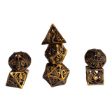 Würfel Stube Metallwürfel mit fliegenden Drachen - Gold  - 18mm Set