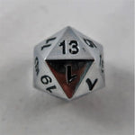 Waerfel Stube MetallWürfel W20 shiny silver