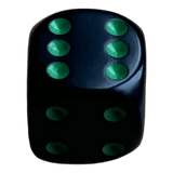 Chessex Opaque Black/Green W6 (12mm)