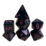 Chessex Opaque Black/Pink 7er Set
