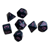 Chessex Opaque Black/Pink 7er Set