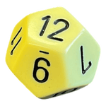 Chessex Opaque Pastel Yellow/black W12