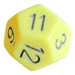 Chessex Opaque Pastel Yellow/black W12