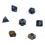 Würfel Stube Perlmuttwürfel 7er Set in Blau & Gold