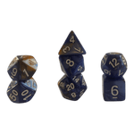 Würfel Stube Perlmuttwürfel 7er Set in Blau & Gold