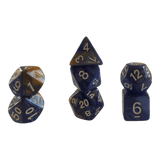 Würfel Stube Perlmuttwürfel 7er Set in Blau & Gold
