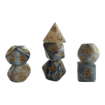 Würfel Stube Perlmuttwürfel 7er Set in Grau & Schwarz