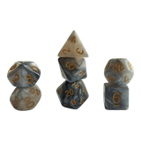 Würfel Stube Perlmuttwürfel 7er Set in Grau & Schwarz