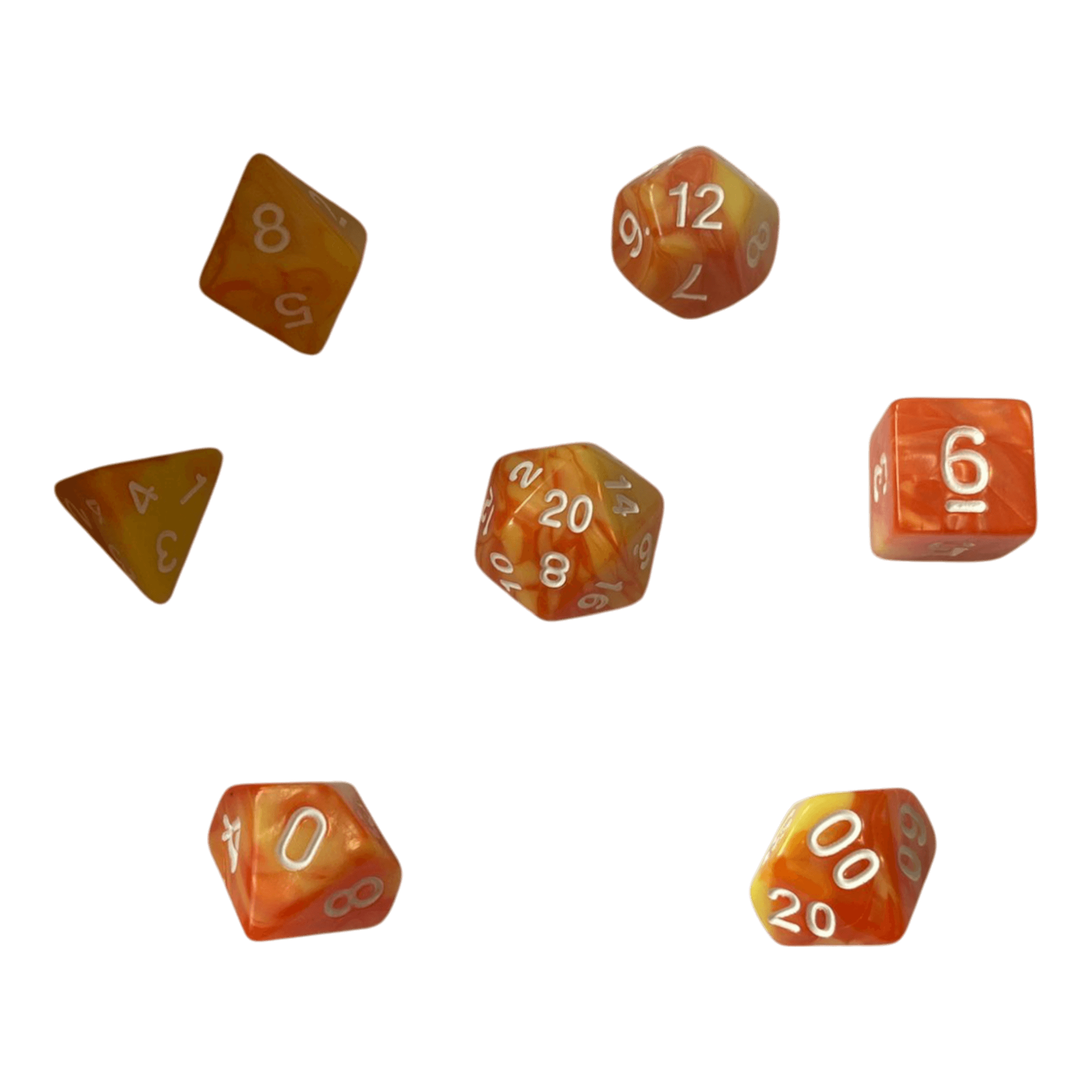 Würfel Stube Perlmuttwürfel Set in Orange & Gelb