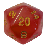 Rotes Würfelset – Matt/Transparent mit Nebeloptik (7er Set)