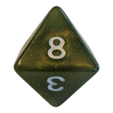 Olivgrüner Glitzerwürfel W8