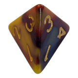 Marmoriertes Multicolor Würfelset – Goldene Zahlen (7er Set)
