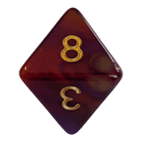 Marmoriertes Multicolor Würfelset – Goldene Zahlen (7er Set)