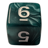 Marmorierte Würfel 7er Set in Dunkelgrün