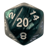 Marmorierte Würfel 7er Set in Dunkelgrün