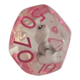 Rabbit Dice Set / Hasenwürfel 7er Set (transparent / rosa)