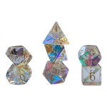 Waerfel Stube Regebogenfarben transparente Glaswürfel Set