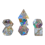 Waerfel Stube Regebogenfarben transparente Glaswürfel Set