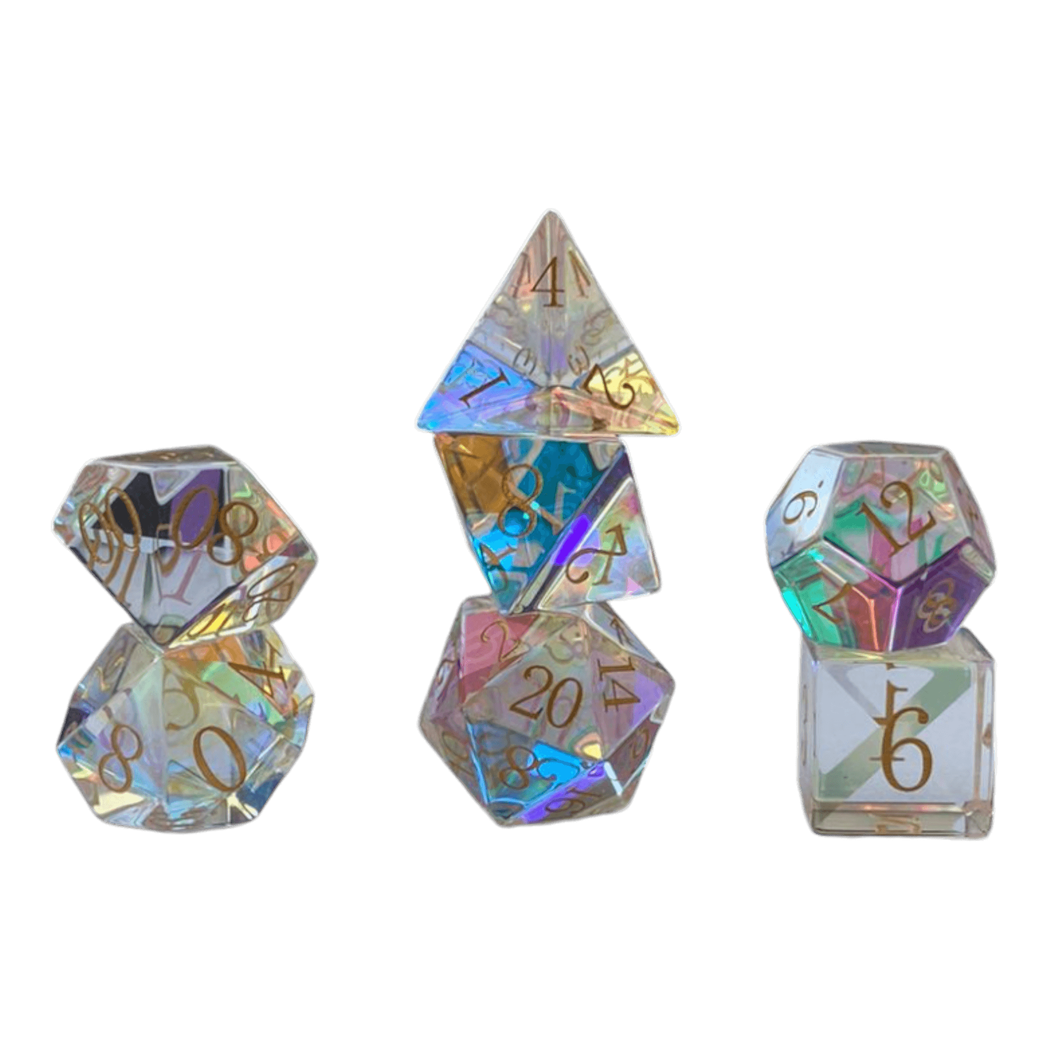 Waerfel Stube Regebogenfarben transparente Glaswürfel Set