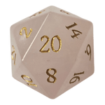 Waerfel Stube Rosenquarz Edelsteinwürfel W20