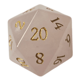 Waerfel Stube Rosenquarz Edelsteinwürfel W20