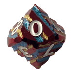 Würfel Stube Rote Metallwürfel mit blauen & goldenen Streifen W10