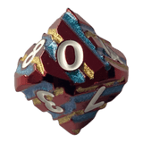 Würfel Stube Rote Metallwürfel mit blauen & goldenen Streifen W10