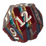 Würfel Stube Rote Metallwürfel mit blauen & goldenen Streifen W12