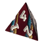 Würfel Stube Rote Metallwürfel mit blauen & goldenen Streifen W4