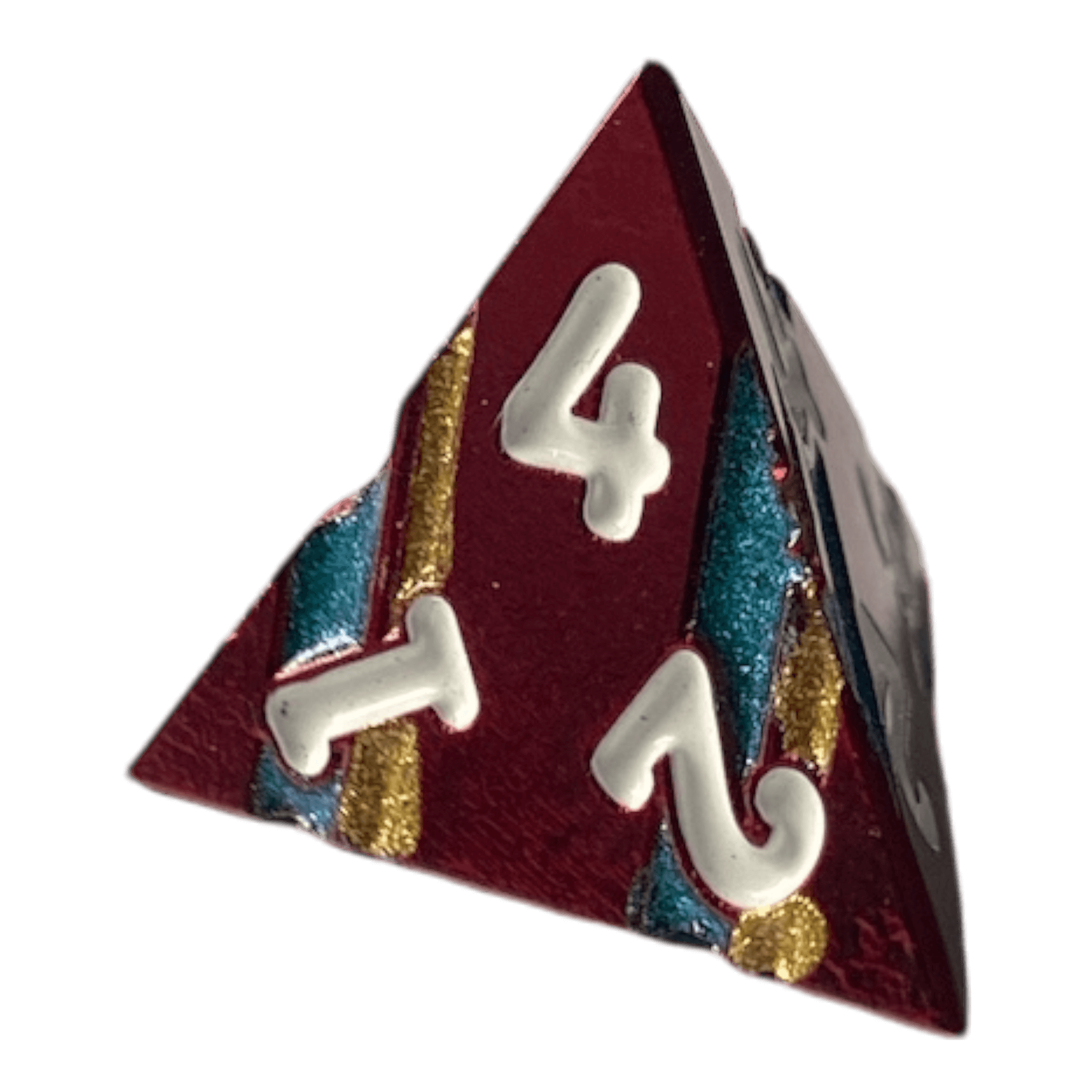 Würfel Stube Rote Metallwürfel mit blauen & goldenen Streifen W4