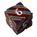 Würfel Stube Rote Metallwürfel mit blauen & goldenen Streifen W6