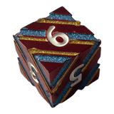 Würfel Stube Rote Metallwürfel mit blauen & goldenen Streifen W6